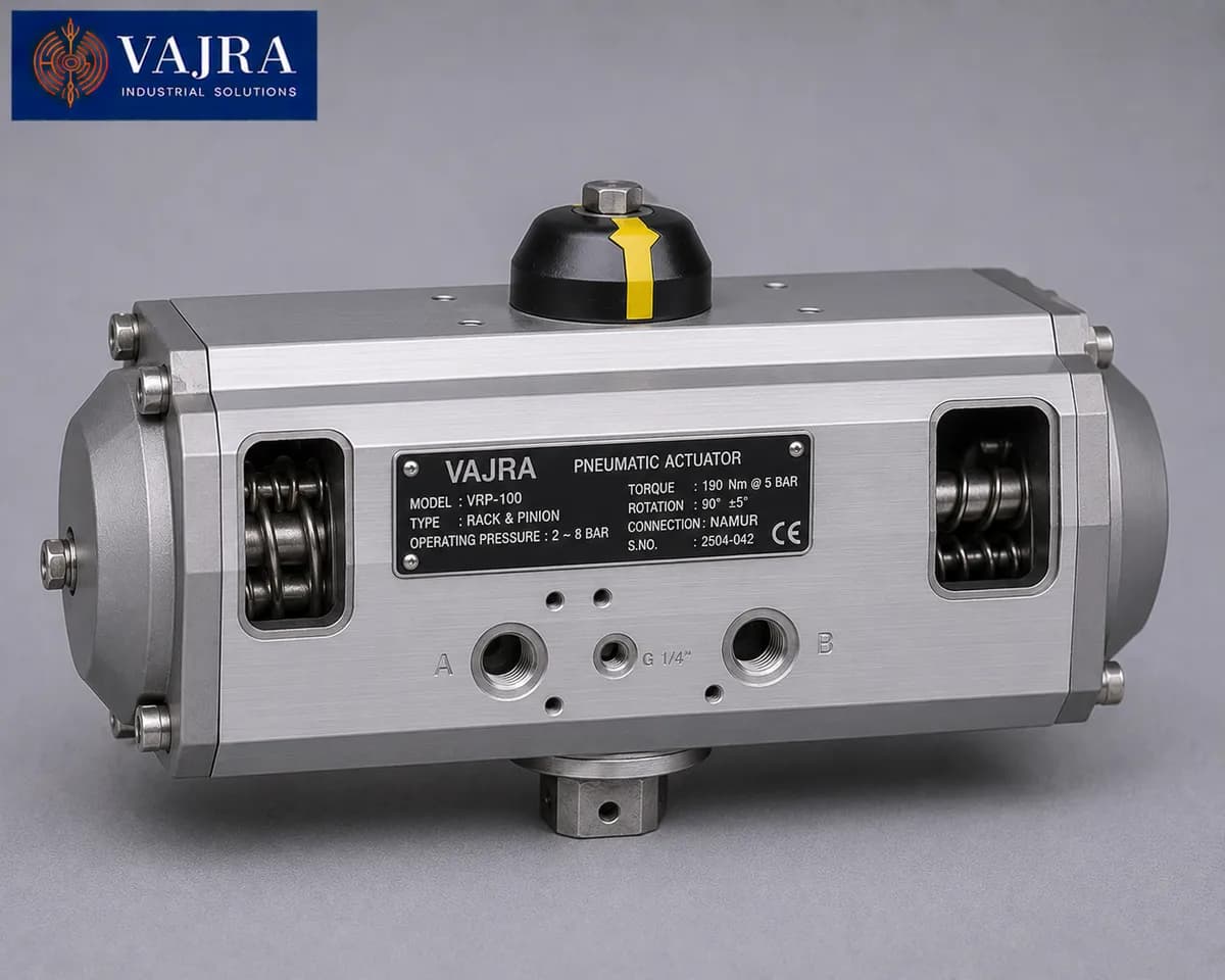 Pneumatic rack and pinion actuator for automated valve control