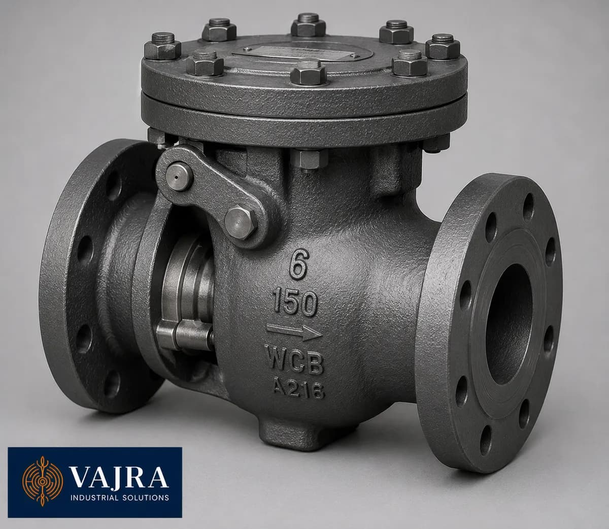 Swing check valve for preventing backflow in pipelines
