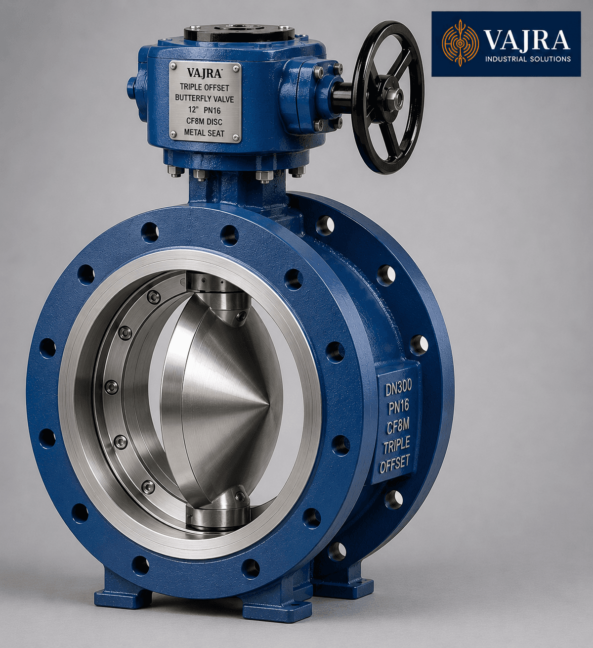 Triple offset butterfly valve for zero-leakage critical service