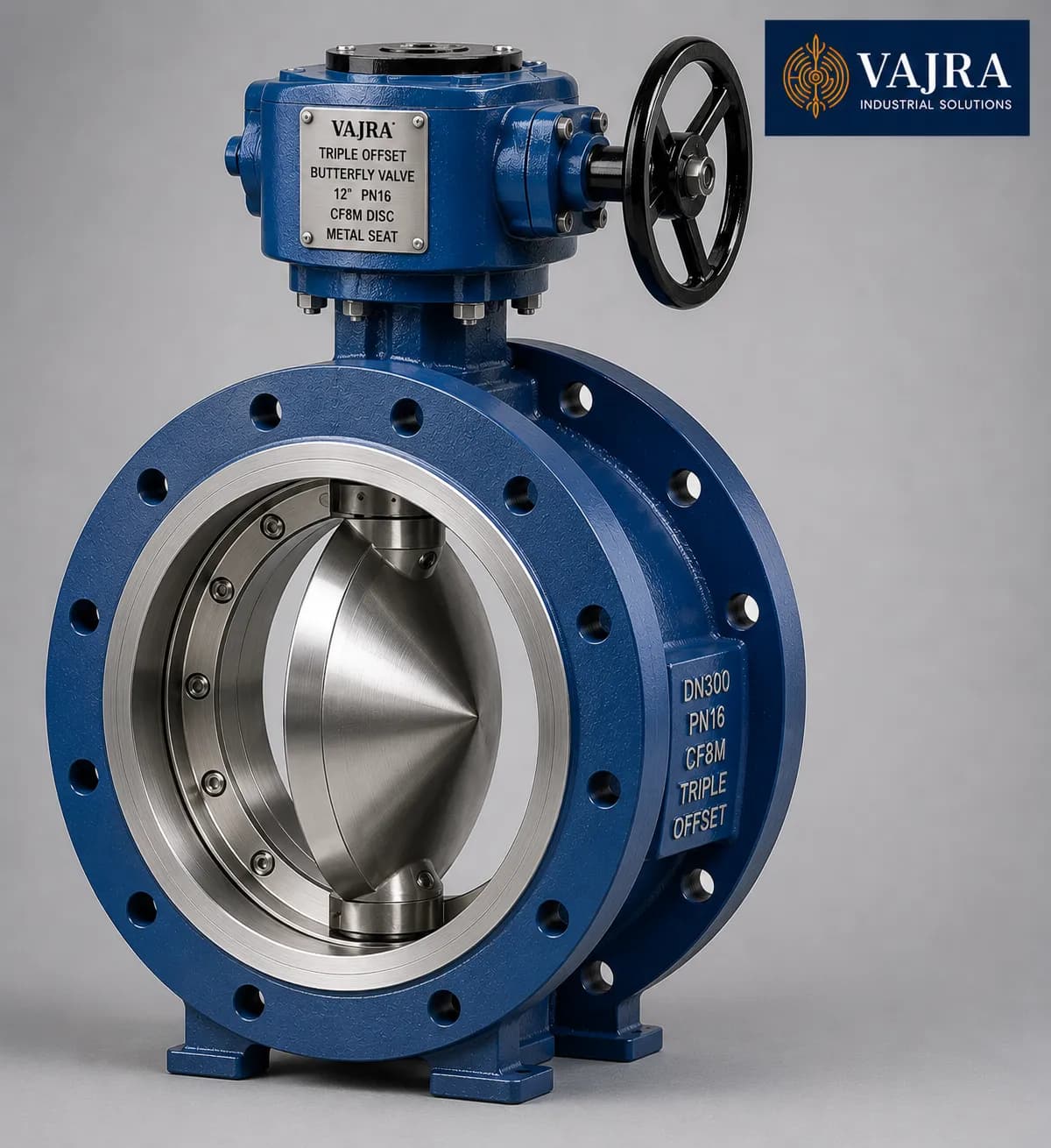 Triple offset butterfly valve for zero-leakage critical service